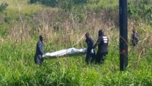 The body of the late Alfred Phipps’ being removed from the area where it was discovered