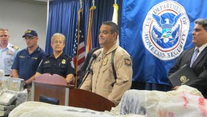 Johnny Morales, Director of Air Operations for CBP’s Caribbean Air and Marine Branch (CAMB) speaking to media about the recent interceptions.