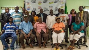 Prime Minister Dr. the Hon. Timothy Harris and other members of Cabinet with former sugar workers