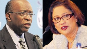 (L-R) WARNER ... a deal was brokered between Galbaransingh and Ferguson and Persad Bissessar. PERSAD BISSESSAR ... Warner is desperate