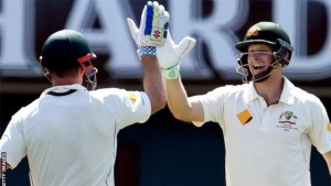 Adam Voges (right) has hit three centuries in his 11 Tests