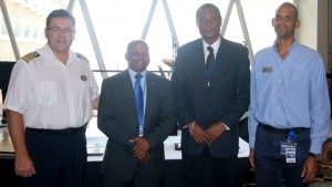 Per Kristoffersen; Minister of Tourism, International Trade, Industry and Commerce, The Hon. Lindsay F.P. Grant; CEO of SCASPA, Don James; and Managing Director of Delisle Walwyn, Clayton Perkins.