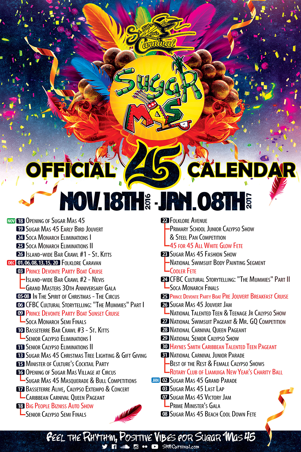 Freedom FM 106.5 Sugar Mas 45 Calendar of Events